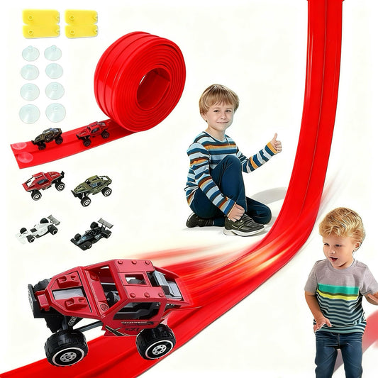 Coyban 16ft race track with flexible layout for endless kid-friendly racing fun.