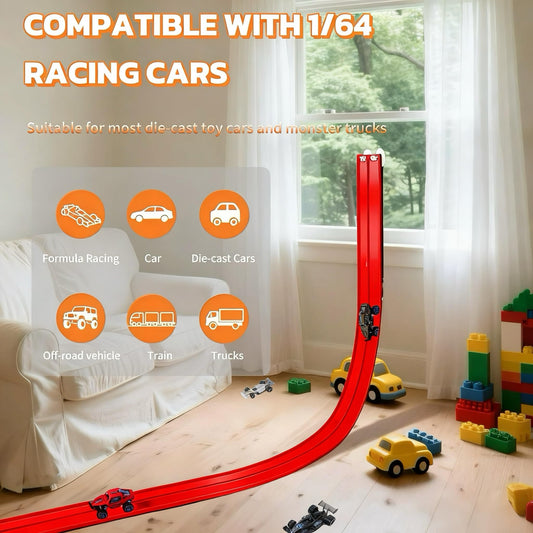 Coyban track with four cars enables quick setup and shared play.