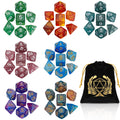 Coyeekn 7x7 polyhedral dice set arranged for tabletop RPG sessions.