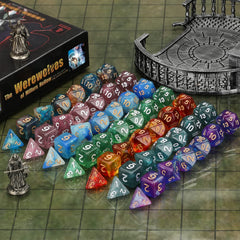 Coyeekn dice set with soft flannel storage bag for portability.