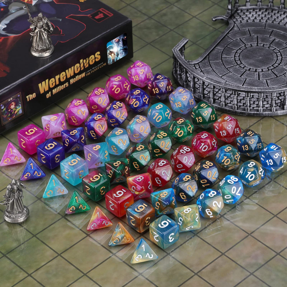 Coyeekn DND glitter d20 close-up with bold numerals for quick reads.