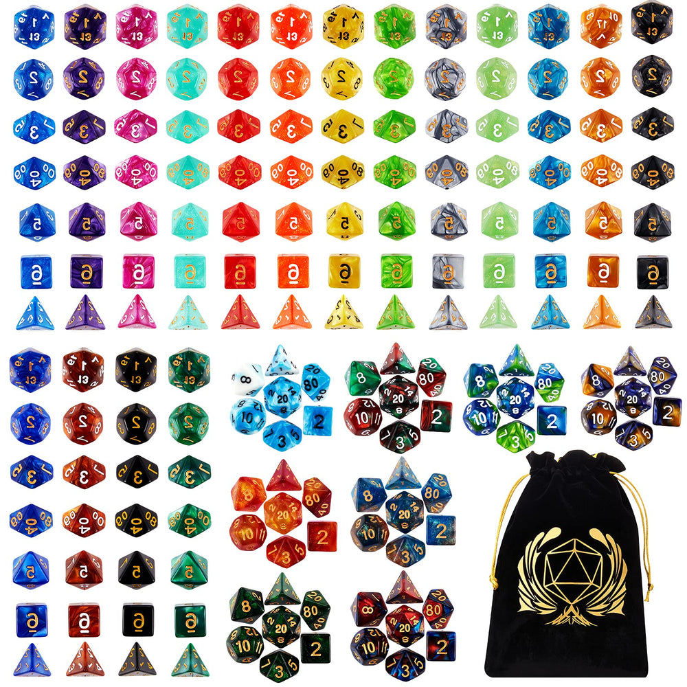 Coyeekn DND dice set with colorful polyhedral dice for vivid gameplay.