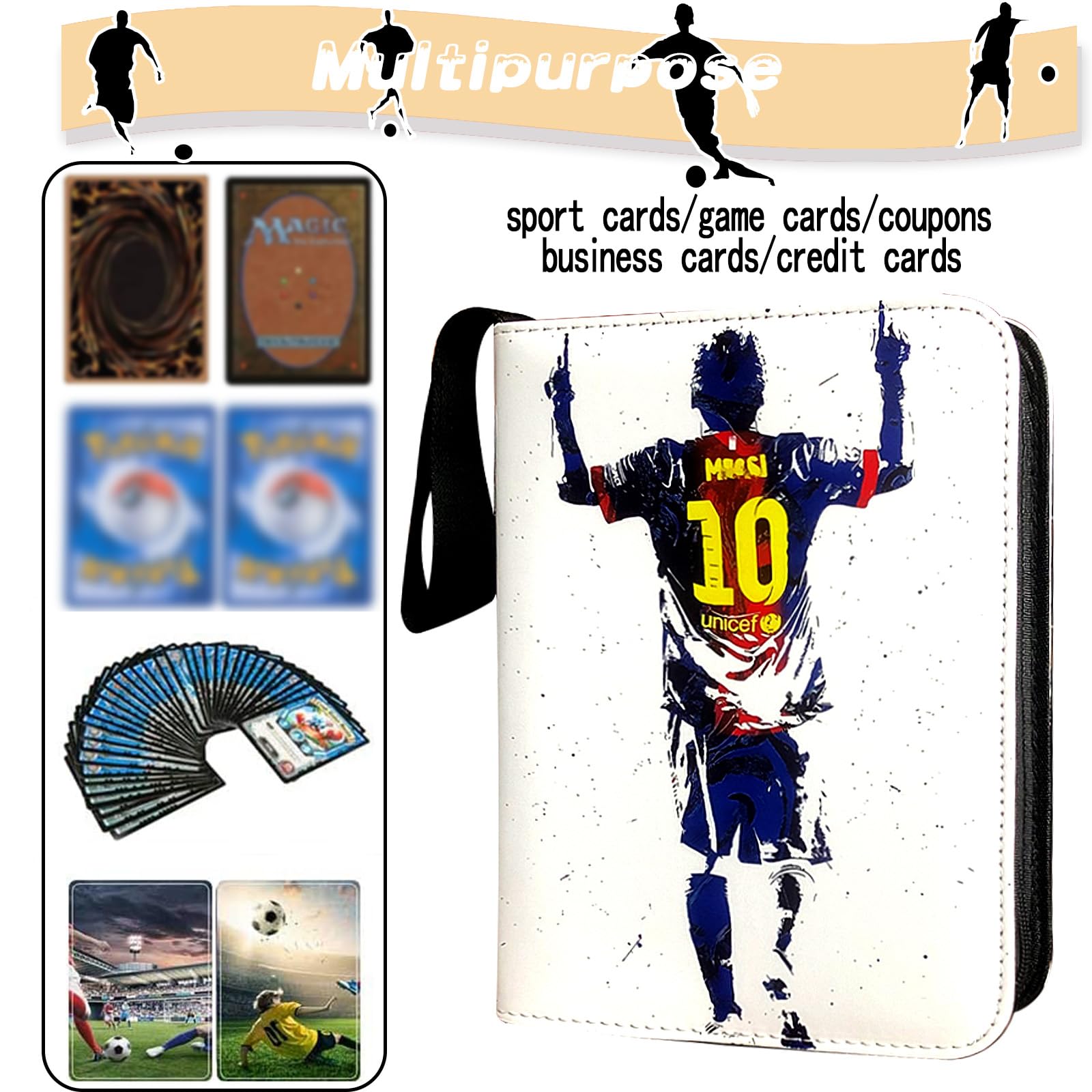 COYORO Soccer Card Binder premium PU leather exterior resists wear and fading.