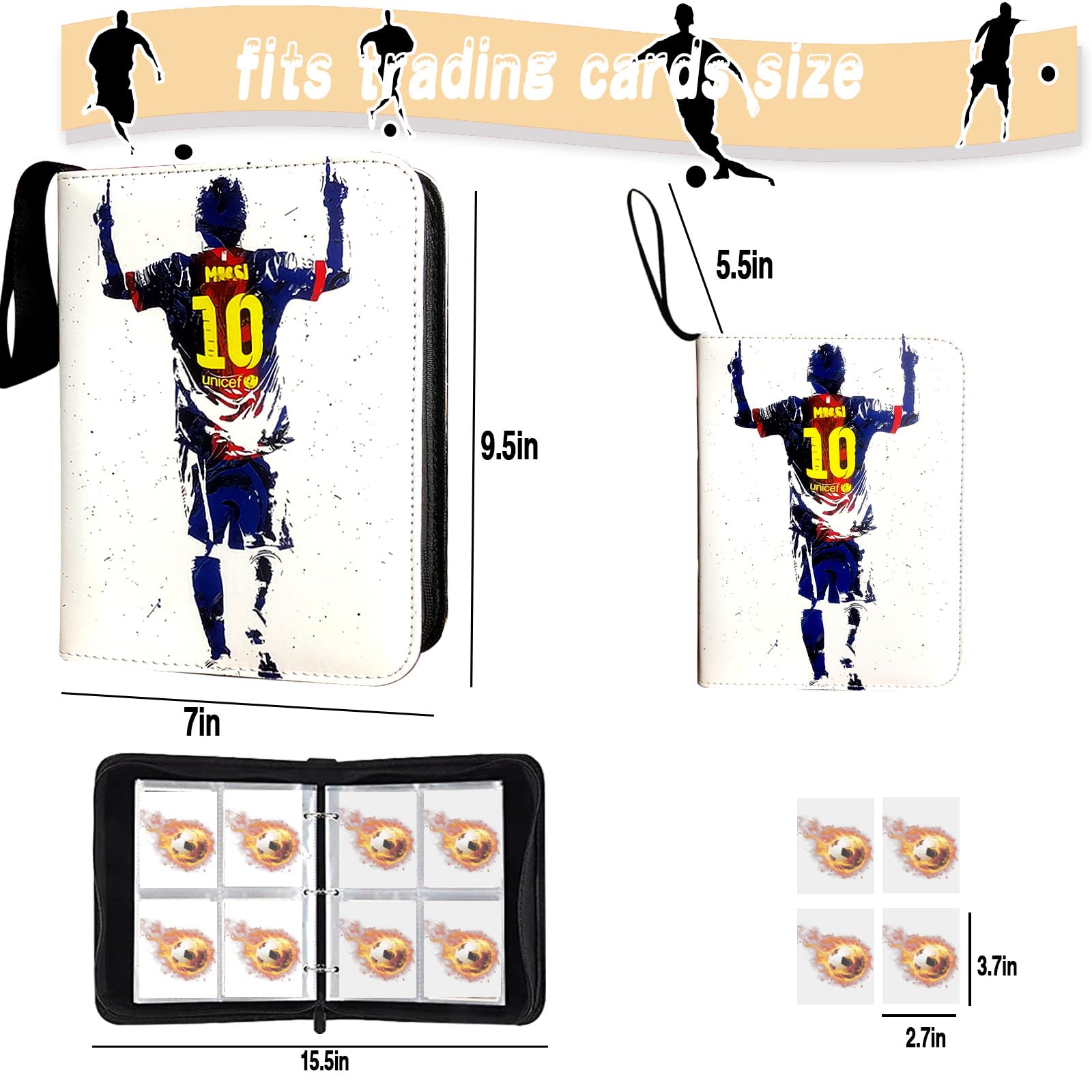 COYORO Soccer Card Binder zipper exterior ensuring secure storage during transport.