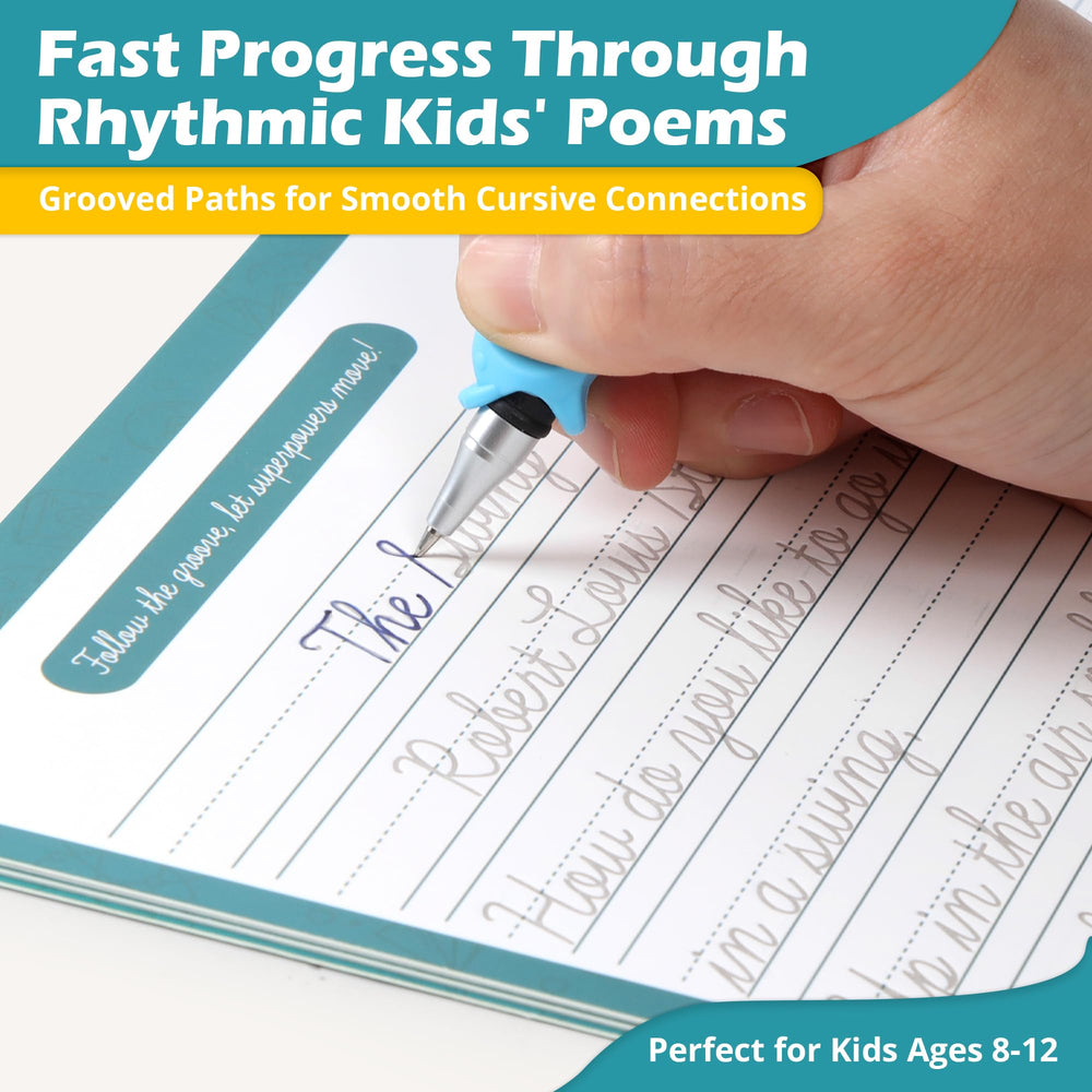 Cozodome all-in-one cursive mastery layout supports progress from tracing.