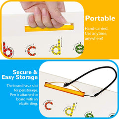 CozyBomB color recognition with magnetic letters supports early literacy during at-home play.