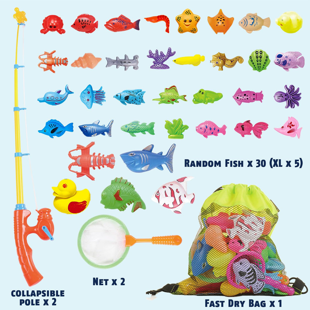 CozyBomB floating fish pieces provide colorful targets for learning and fun.