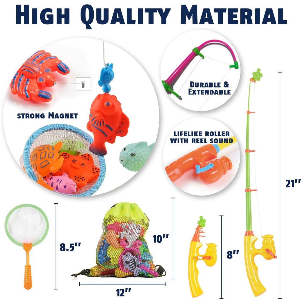 CozyBomB plastic fish magnets on a rod appeal to kids’ grasping and matching tasks