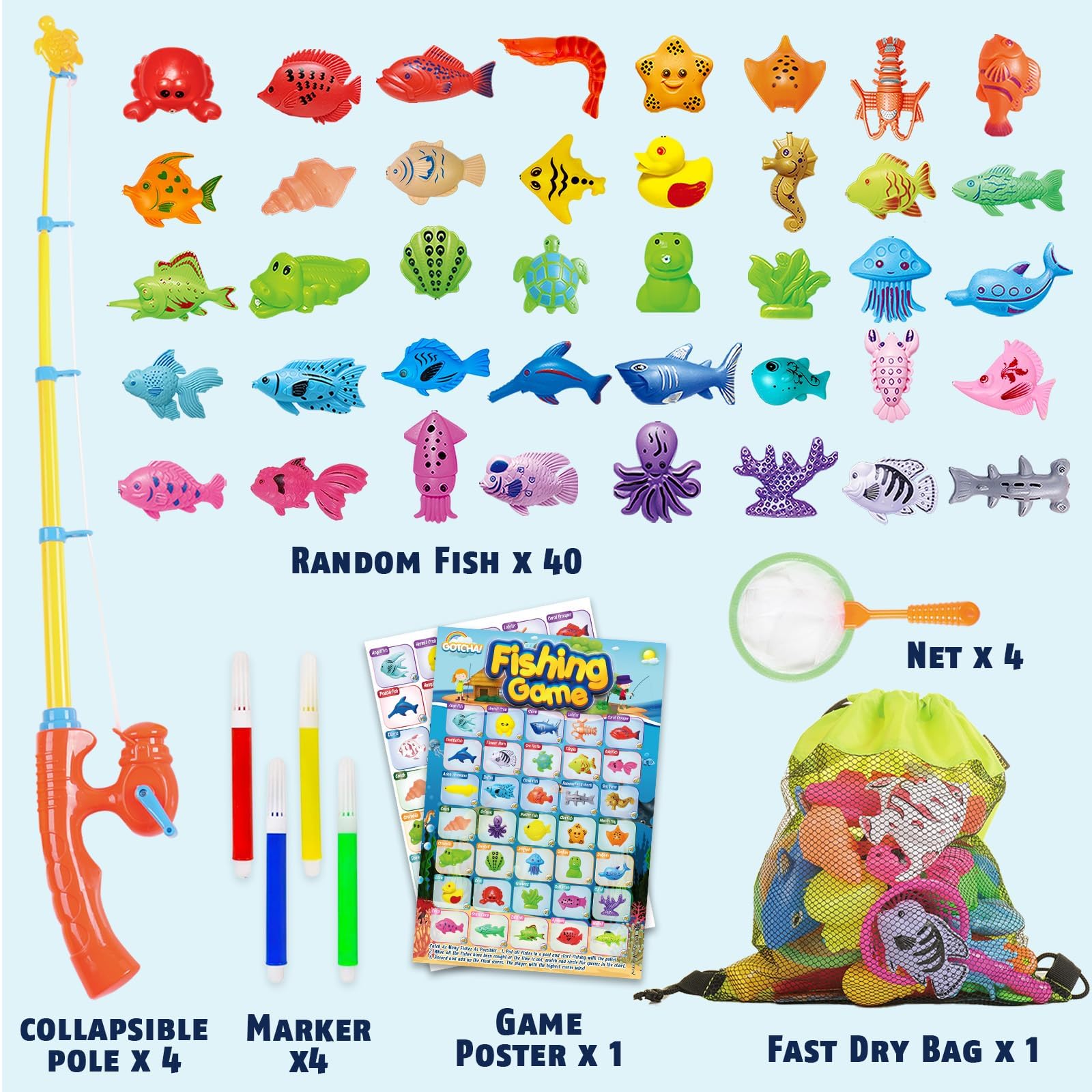 CozyBomB fishing set nets ready for group fishing play.