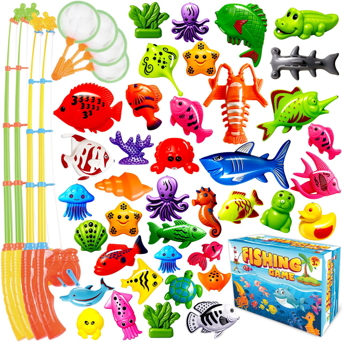 CozyBomB magnetic fishing set poles for sturdy, safe play.