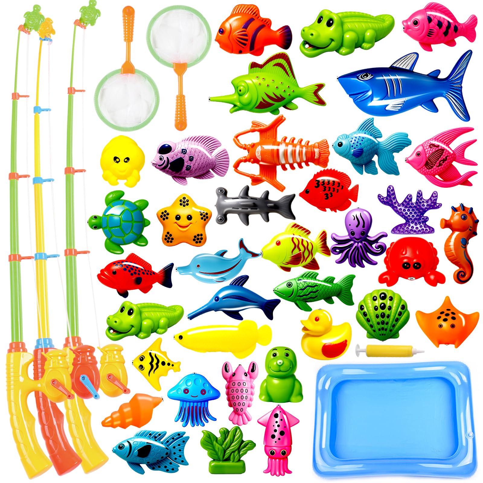 CozyBomB magnetic fishing toys set with water table for engaging bath-time play