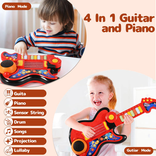 Cozybuy kid guitar with adjustable strap for easy carry and pretend play.