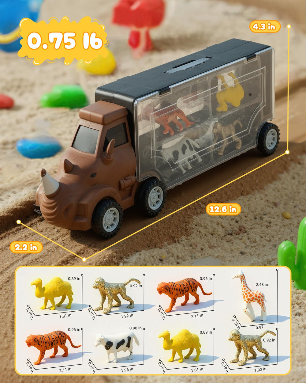 Cozycharm eight mini die-cast animals for varied role-play adventures