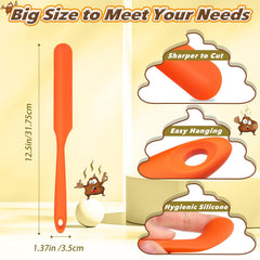 COZYMATE orange poop divider knife with hook hole for easy hanging.