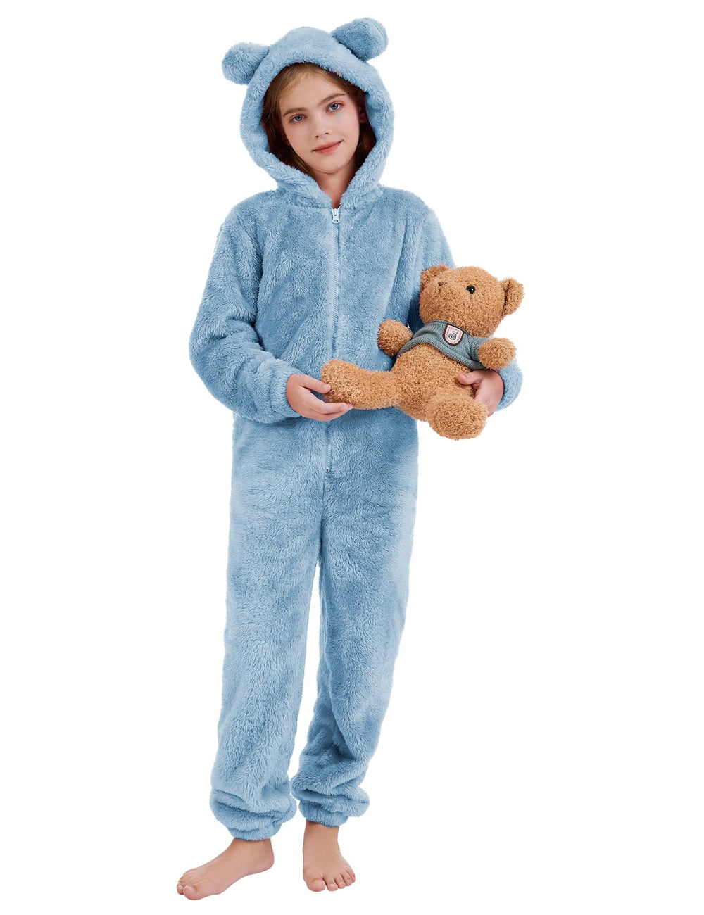 COZYPOIN full-zip jumpsuit allows quick, easy dressing on busy mornings.