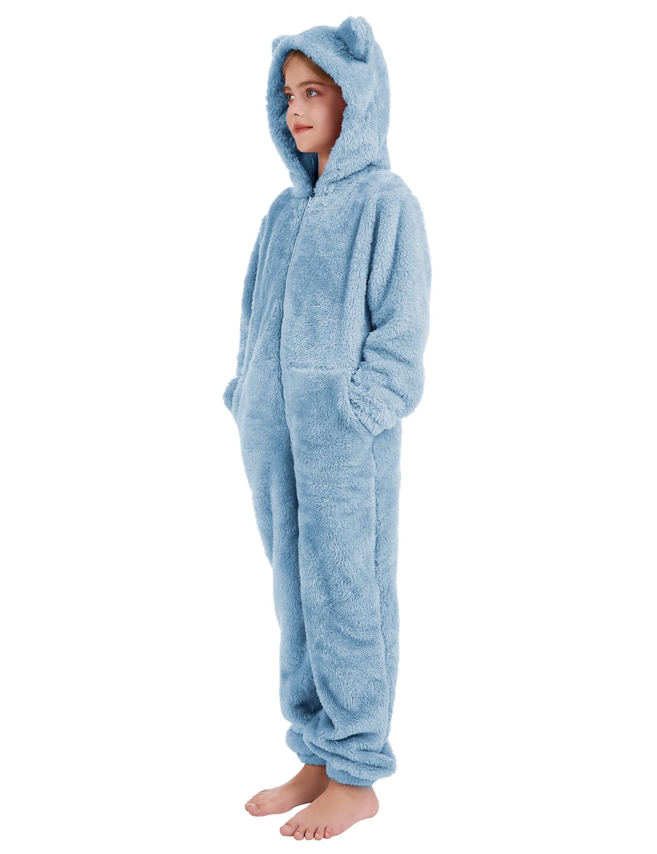 COZYPOIN kids plush coral fleece onesie offers cloud-soft comfort for indoor wear.