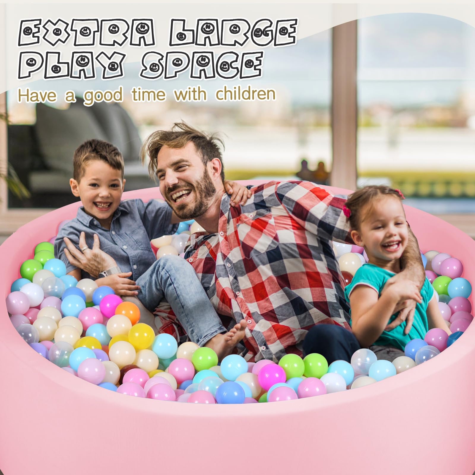 COZYTRAUM 47-inch ball pit is easy to install and clean.