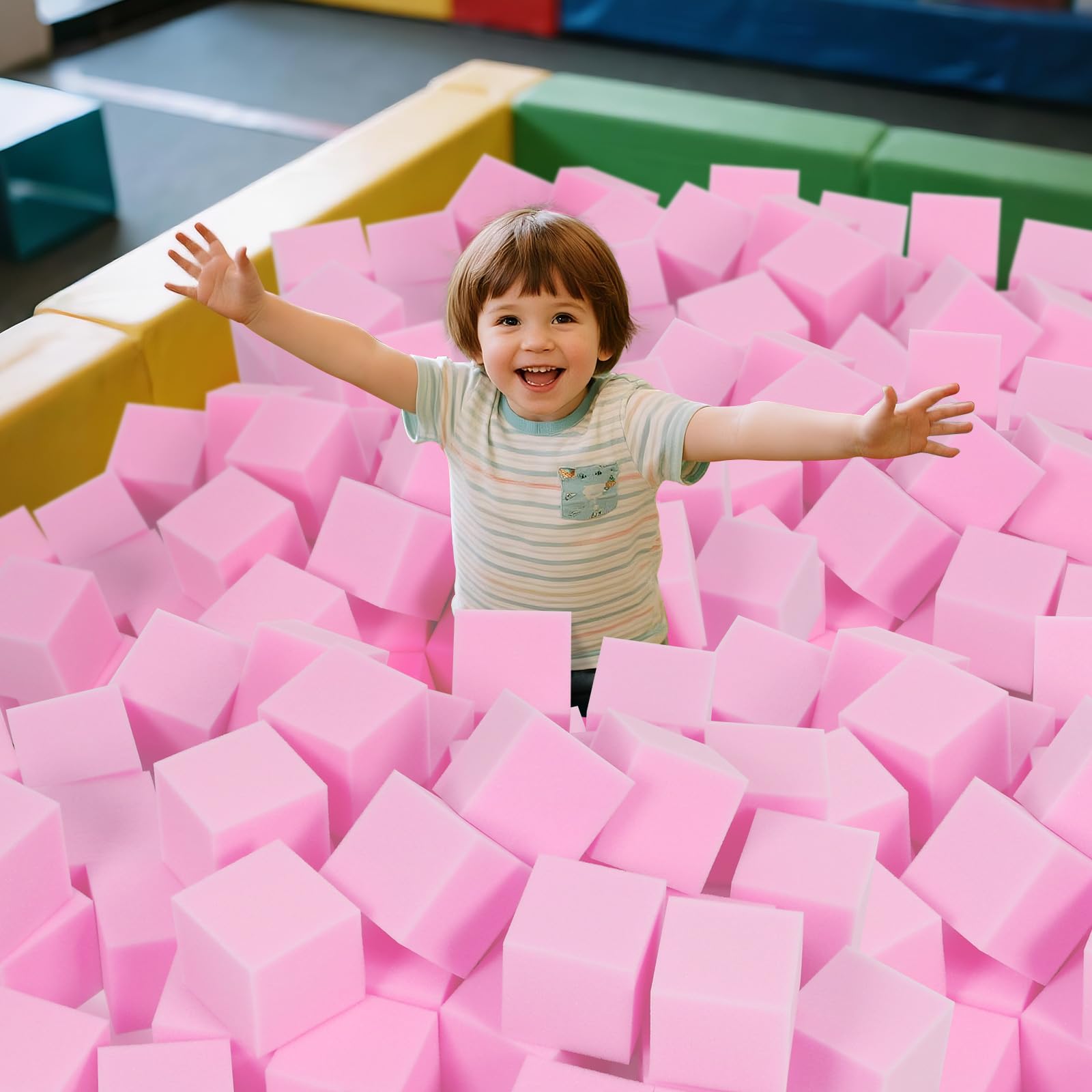COZYTRAUM pink safety cubes serve as versatile play mats