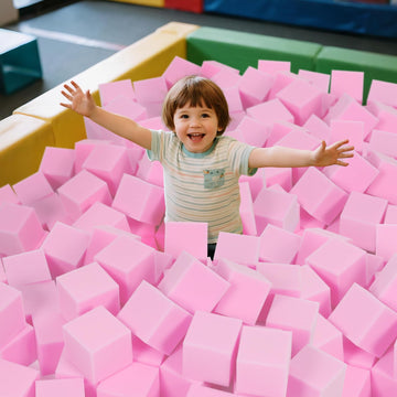 COZYTRAUM pink safety cubes serve as versatile play mats