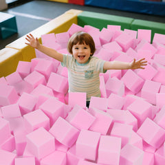 COZYTRAUM pink safety cubes serve as versatile play mats