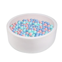 COZYTRAUM foam ball pit assembled in white for safe toddler play