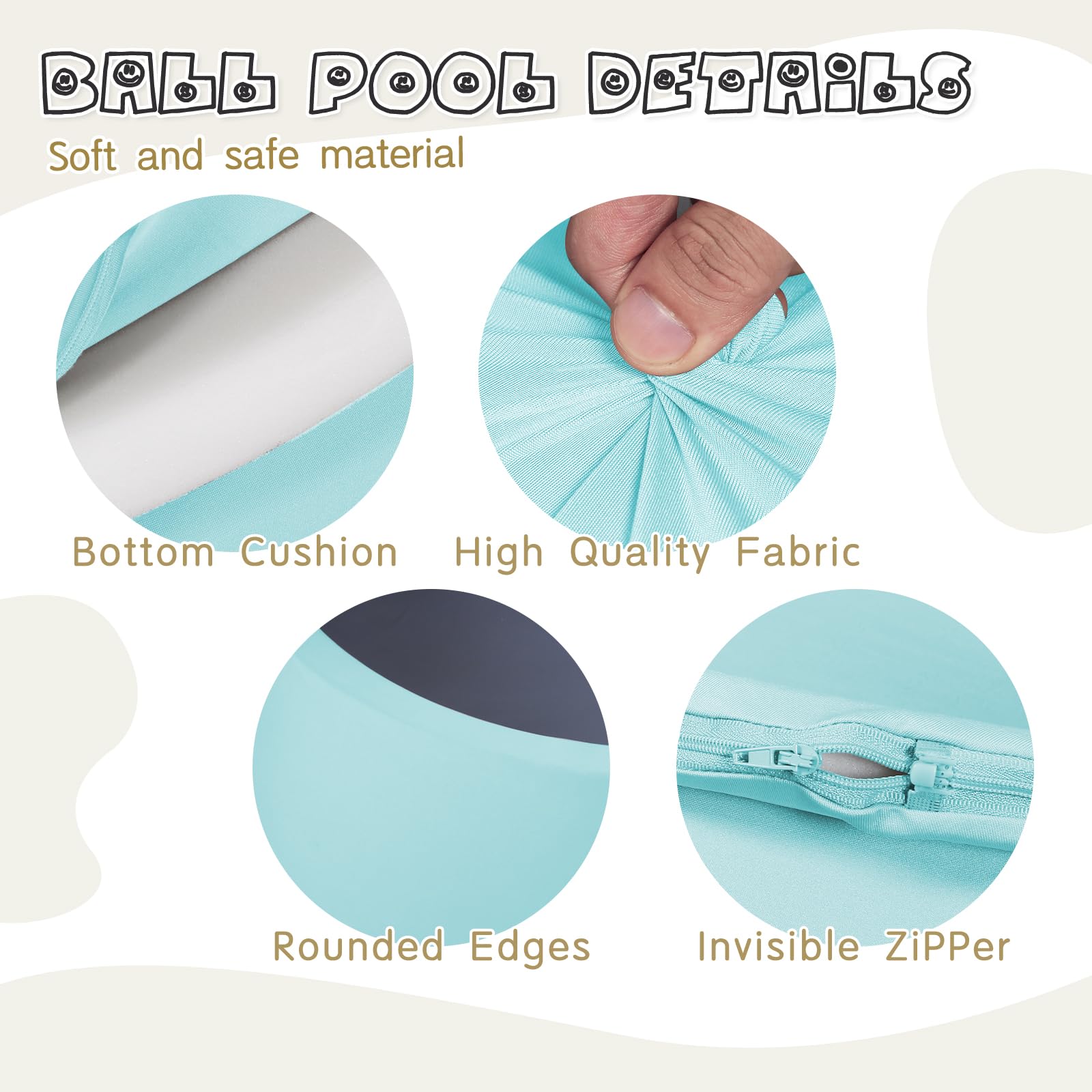 COZYTRAUM-kiddie-ball-pool-safe-non-slip-bottom keeps little ones secure.