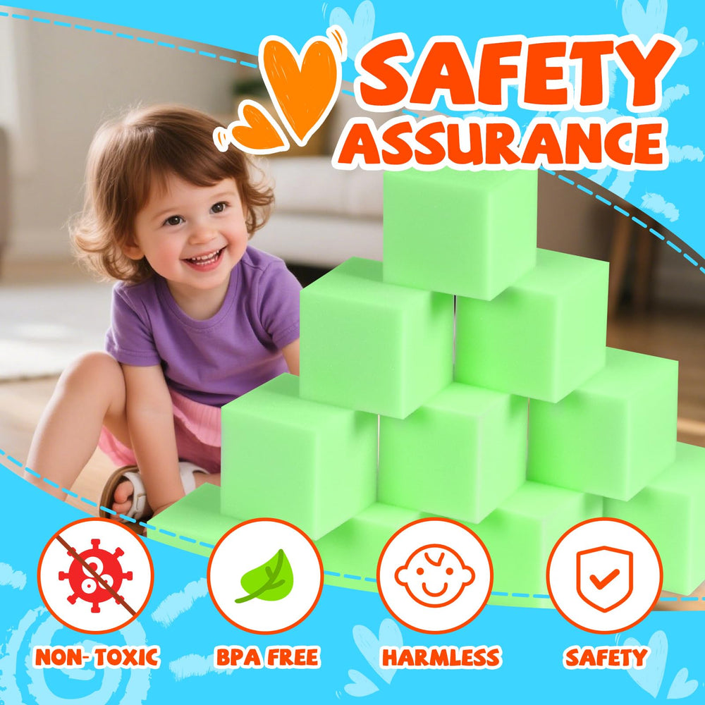 Cozytraum closeup of soft-play pit fillers showing gentle compression and safety