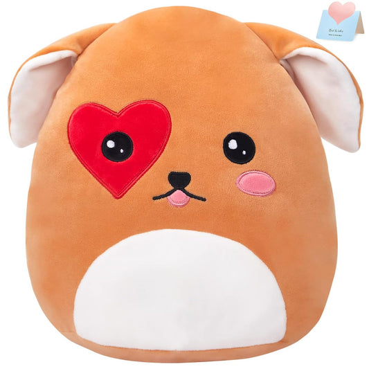 CozyWorld Valentines Puppy Plush with heart-detail closeup for cozy hugs