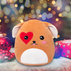 CozyWorld Valentines Puppy Plush closeup showing soft fabric texture
