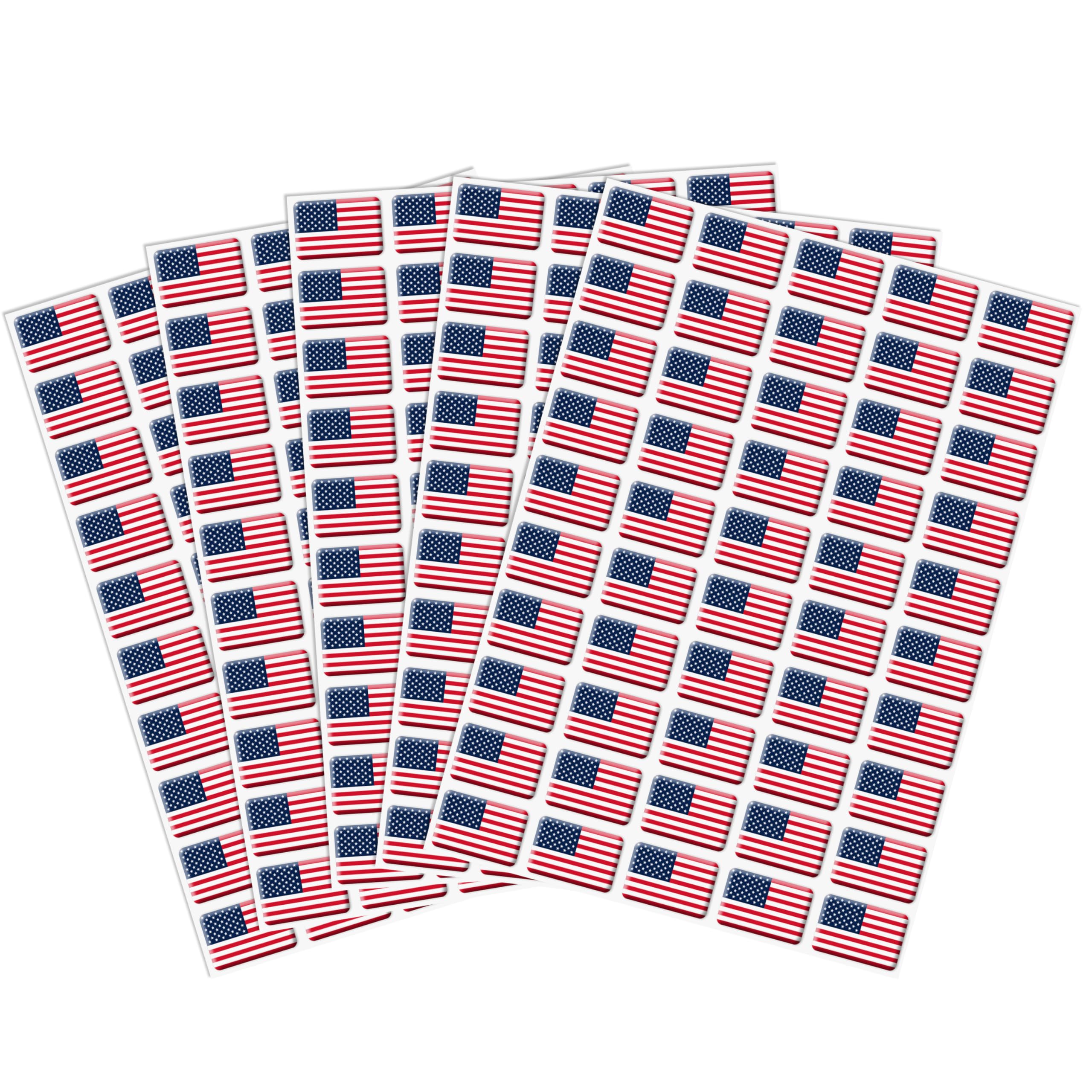 CPicdn American Flag Dome Sticker closeup showing the vivid 3D flag on a laptop