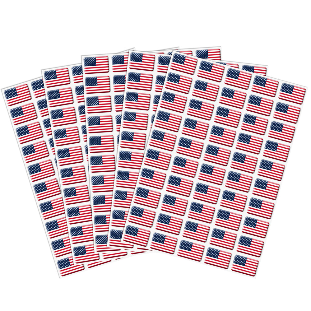 CPicdn American Flag Dome Sticker closeup showing the vivid 3D flag on a laptop