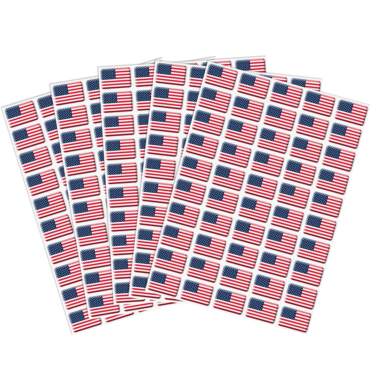 CPicdn American Flag Dome Sticker closeup showing the vivid 3D flag on a laptop