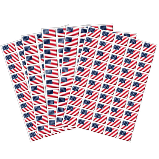 CPicdn American Flag Dome Sticker closeup showing the vivid 3D flag on a laptop