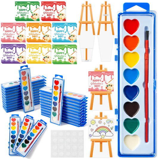 CPicdn 24-pack Valentine watercolor set packaging shown, ideal for classroom art projects and gifting