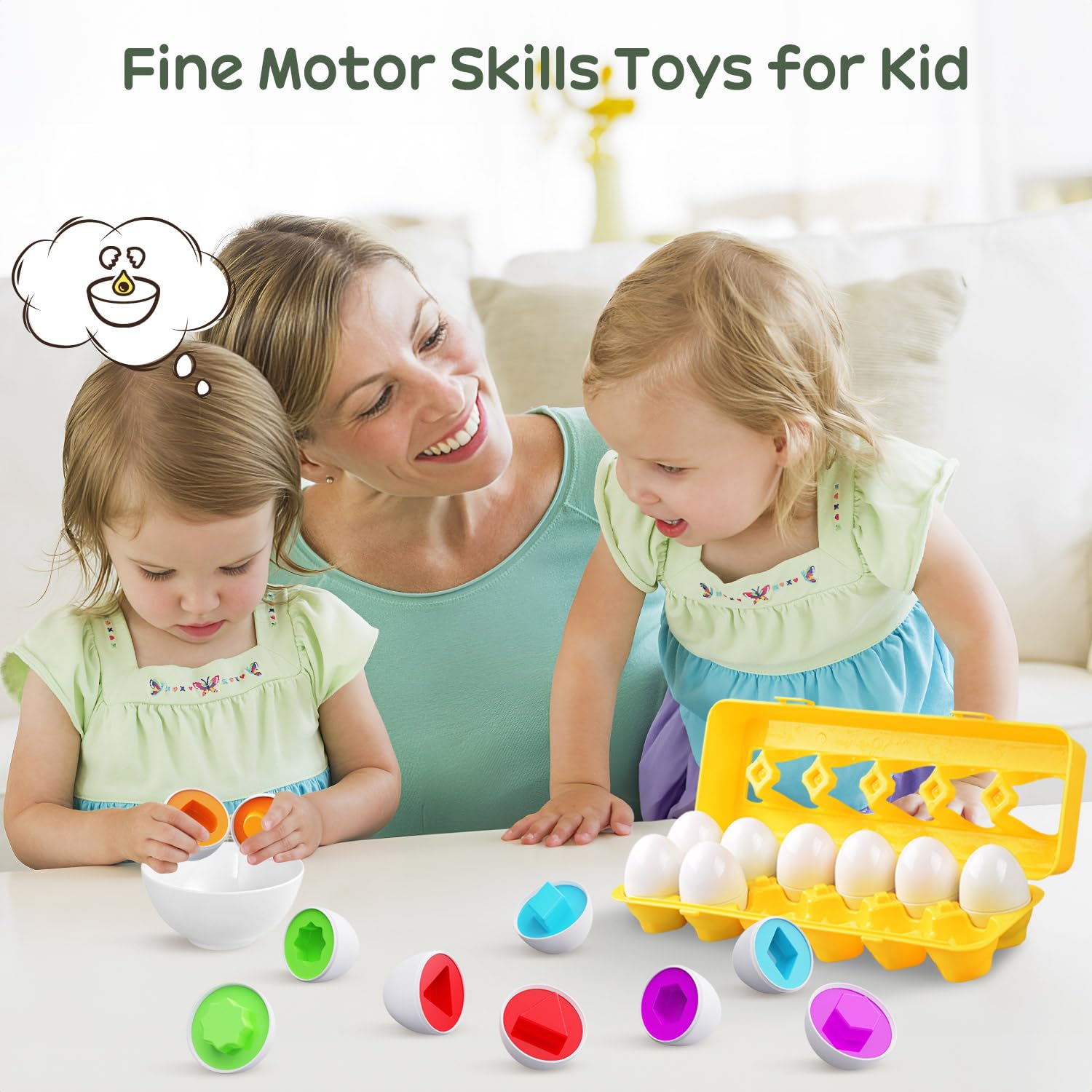 CPSYUB BPA-free plastic eggs ensure safe large pieces for little hands.