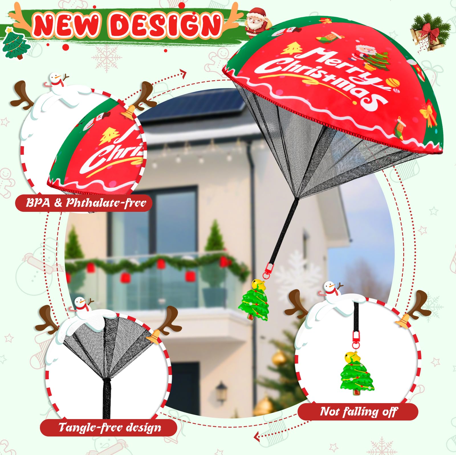 CPSYUB Christmas parachute toy durable design for countless landings