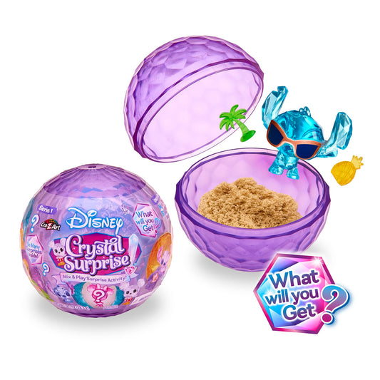 Cra-Z-Art Disney Crystal Surprise Series 1 ball being opened reveals a new crystal figure.