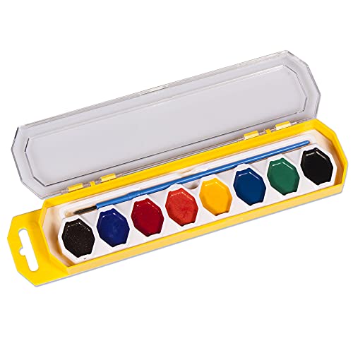 Cra-Z-Art watercolor set showing brush integrated in the tray for easy application