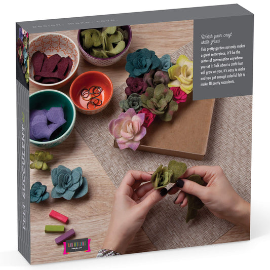 Craft Crush Felt Succulents closeup shows textured leaves for a soft, tactile craft experience.