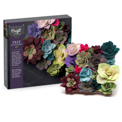 Craft Crush Felt Succulents no-tools-needed kit simplifies setup.