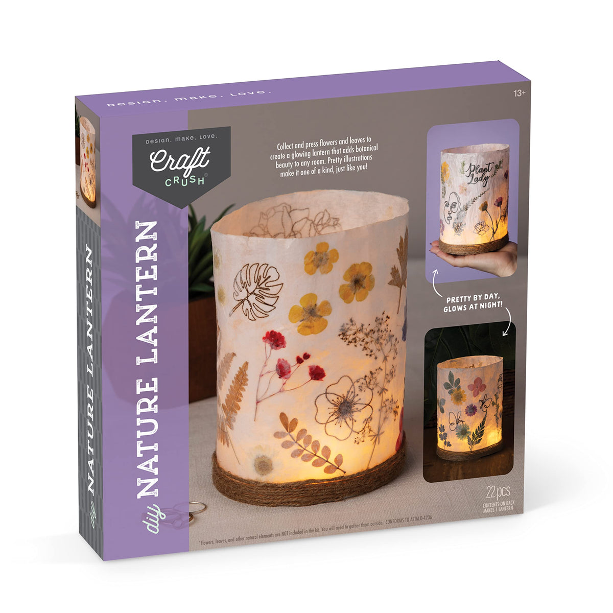 Craft Crush Nature DIY Lantern Kit assembly view shows simple setup for nature-inspired crafts