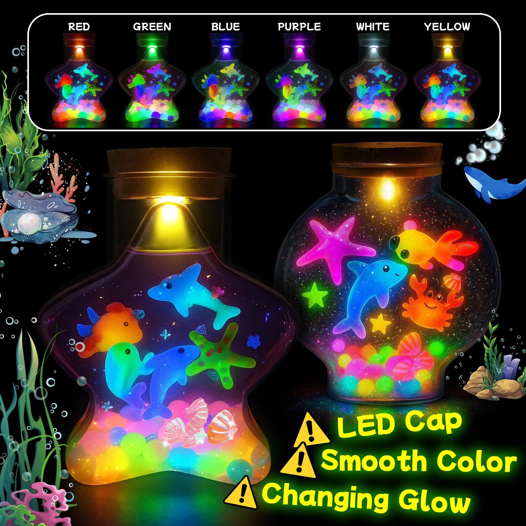 Craft Spot glow gel water pets set for luminous aquatic figures