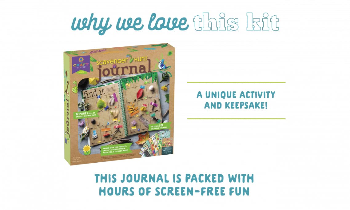 Craft-Tastic Scavenger Hunt Journal outdoor activities shows kids exploring and collecting via prompts.