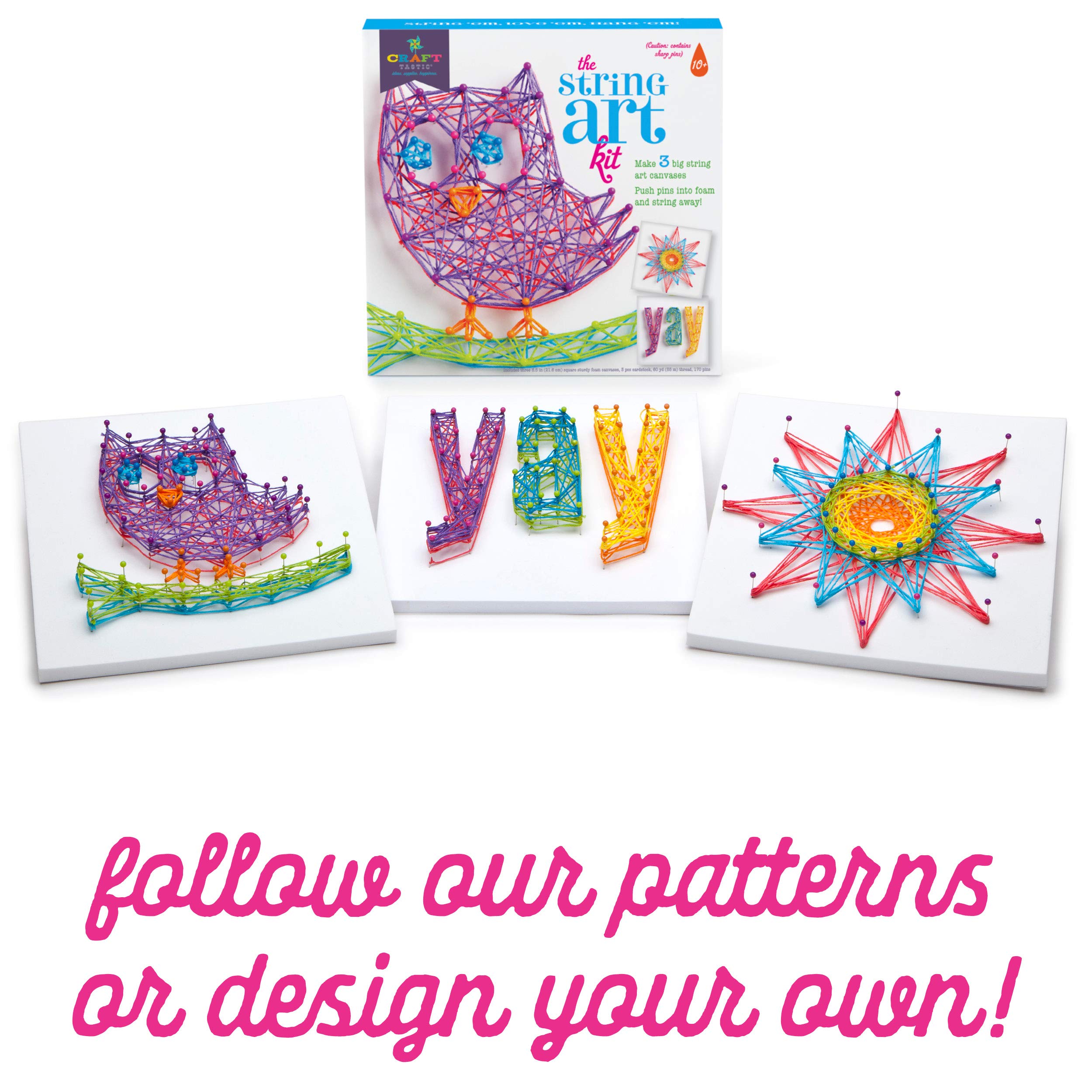Craft-tastic setup showing kids ready to start string art