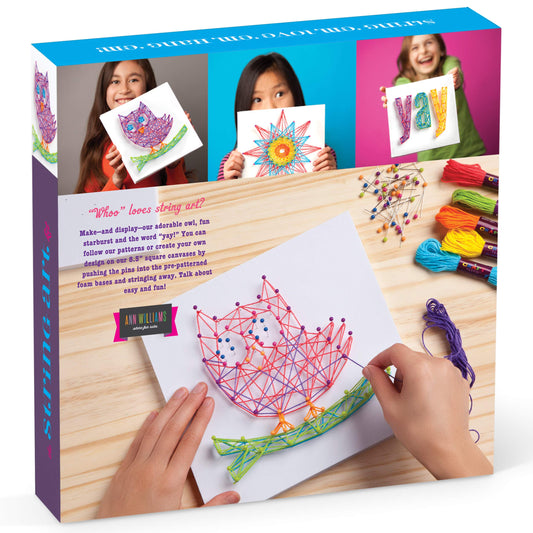 Craft-tastic String Art Starburst canvas displaying vibrant pattern for young makers
