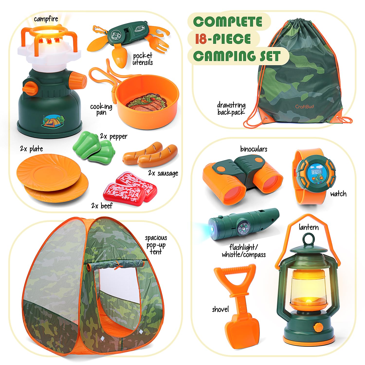 CraftBud pocket utensil shown for handy pretend cooking and snack prep