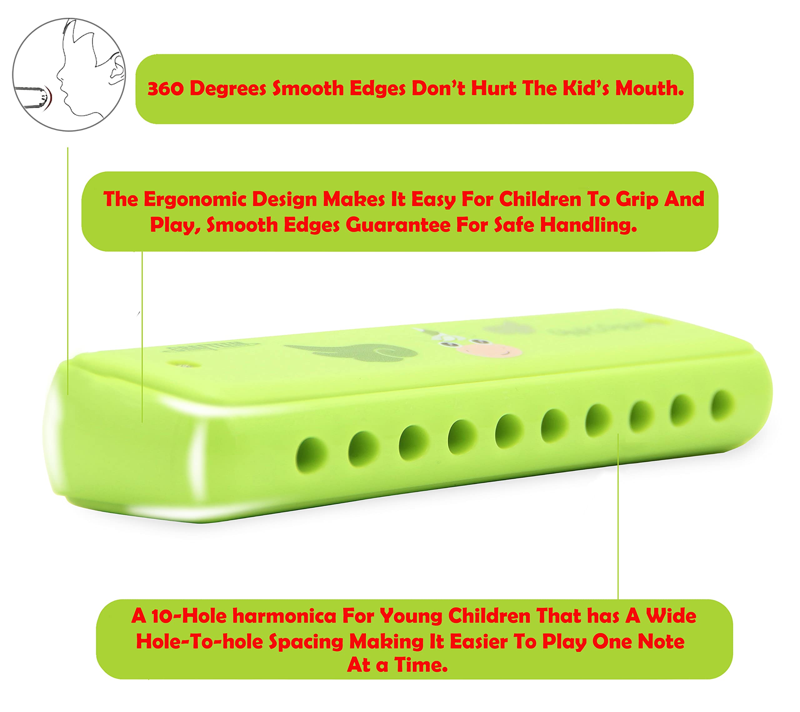 CRAFTEEM Color Blues Harmonica ergonomic design supports comfortable grip