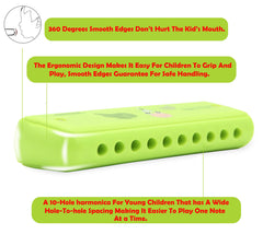 CRAFTEEM Color Blues Harmonica ergonomic design supports comfortable grip