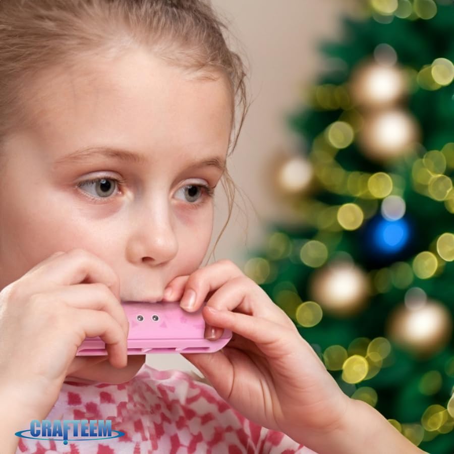 CRAFTEEM harmonica for kids with ergonomic grip for comfortable play.