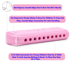 CRAFTEEM harmonica with smooth edges ensures safe handling for children.